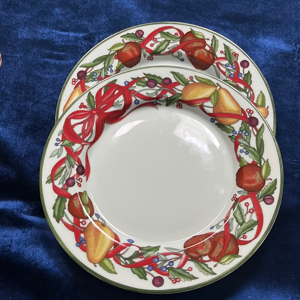 2 Vintage Dansk Holiday Harvest 9" Lunch Plates